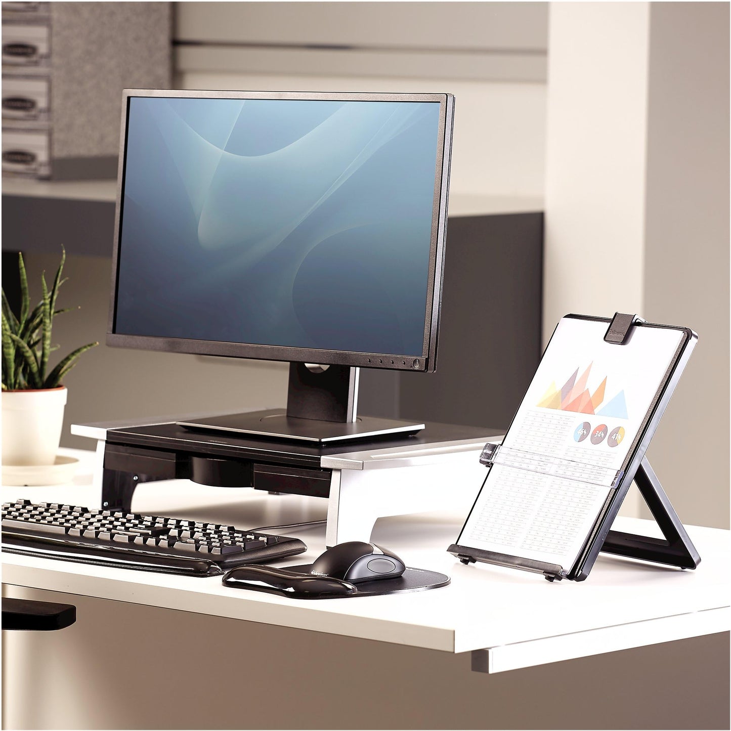 Fellowes Desktop Copyholder - Letter, Black, 7.38 x 10.13 x 11.25 inches, 21106