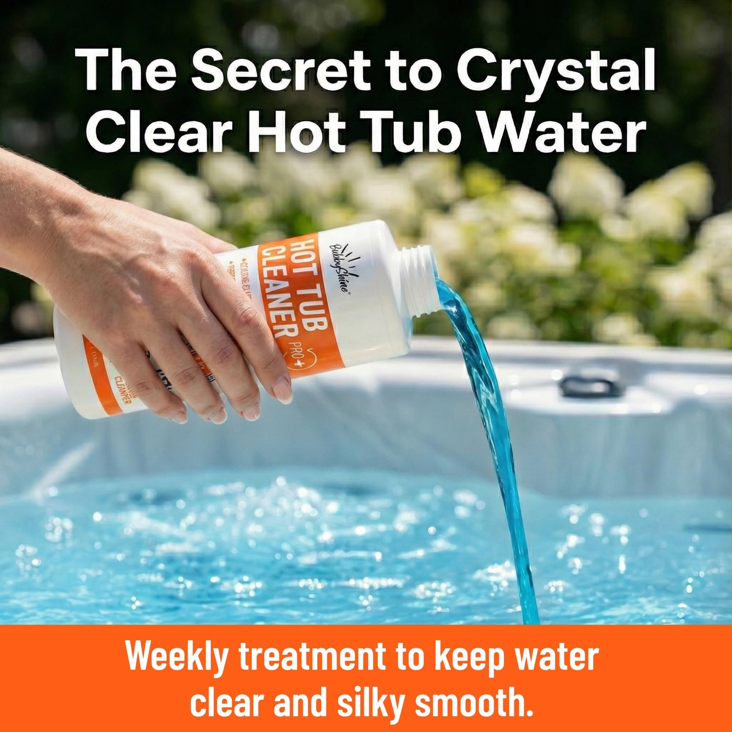 BubbyShine, 5in1 Weekly Hot Tub Cleaner - Spa Clarifier, Natural Enzyme, Conditioner, Scum Absorber, Inflatable Tub Chemicals Starter Kit, Spa Chemicals Cleaner (16 Weeks)