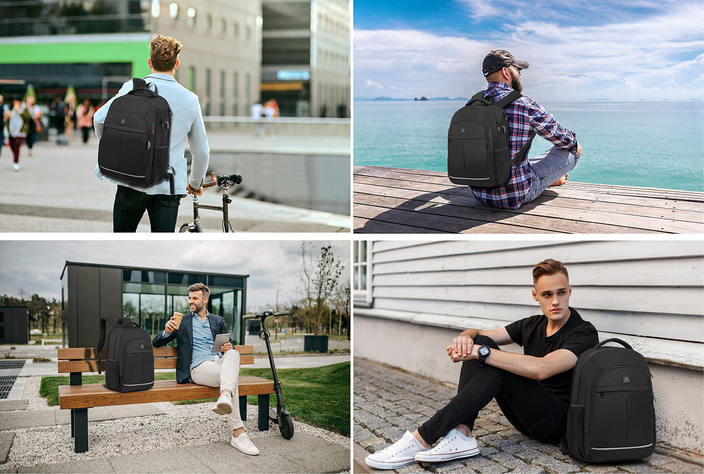 Backpack, Laptop Backpack, Carry on Backpack, Durable Large 17.3 Inch TSA Friendly Business Travel Laptop Backpack with USB Port, College School Bag Gift for Men Women Teens Bookbag, Black