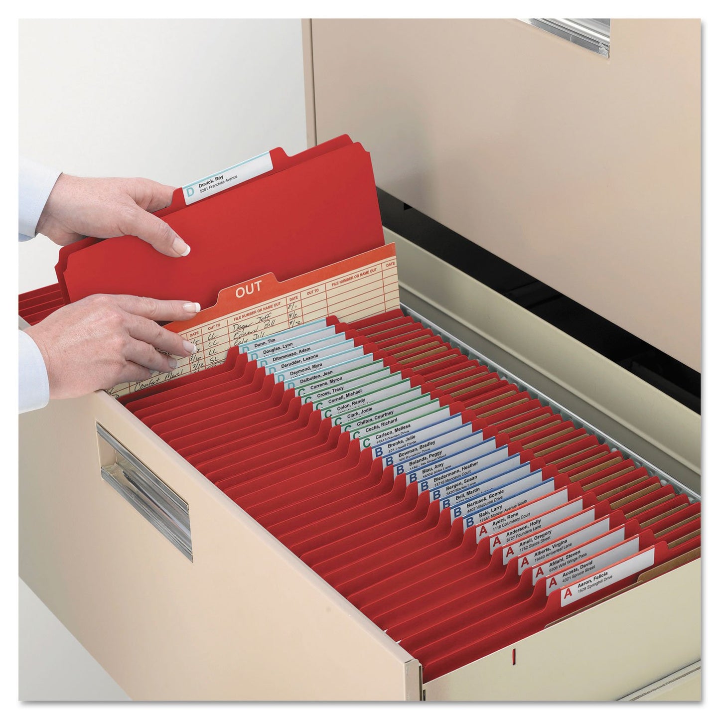 Smead Pressboard Classification Folders, Six-Section, Letter, Bright Red, 10 Per Box (14031)