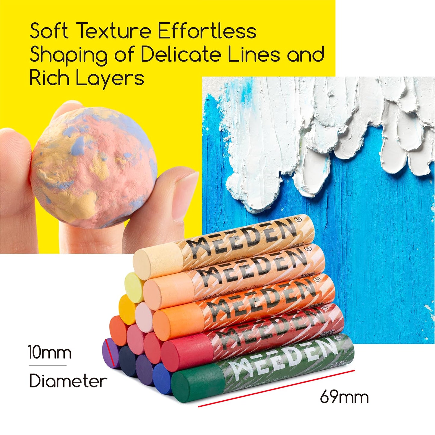 MEEDEN Soft Oil Pastels Set: 72 Vibrant Colors Oil Pastels for Artists Beginners Adults - Smooth Oil Pastels Crayons for Art Supplies, Painting, Drawing, Blending, Layering, Shading
