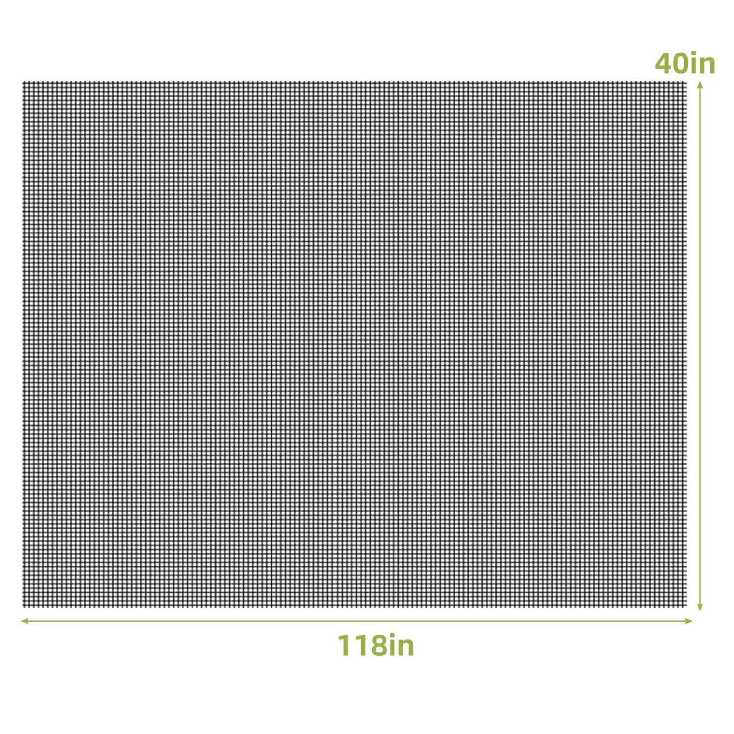 FLYZZZ Pet Screen Window Screen Replacement 40"x118" Charcoal Window Screen Repair Kit Heavy Duty Pet Resistant Screen Mesh for DIY/Custom/Repair Patio, Porch, Sliding Door Screen for Dogs, Cats
