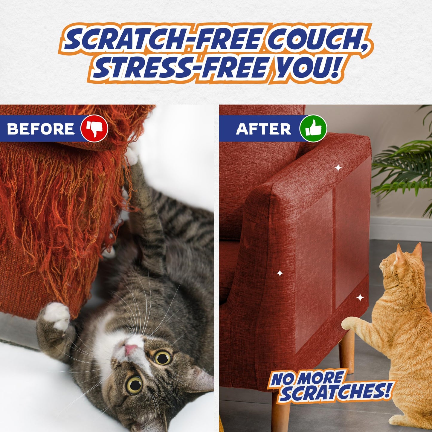 Panther Armor 25-Pack Mega Pack Anti Cat Scratch Deterrent & Training Tape - Protect Couch from Pets - Furniture Protectors - Sticky Tapes