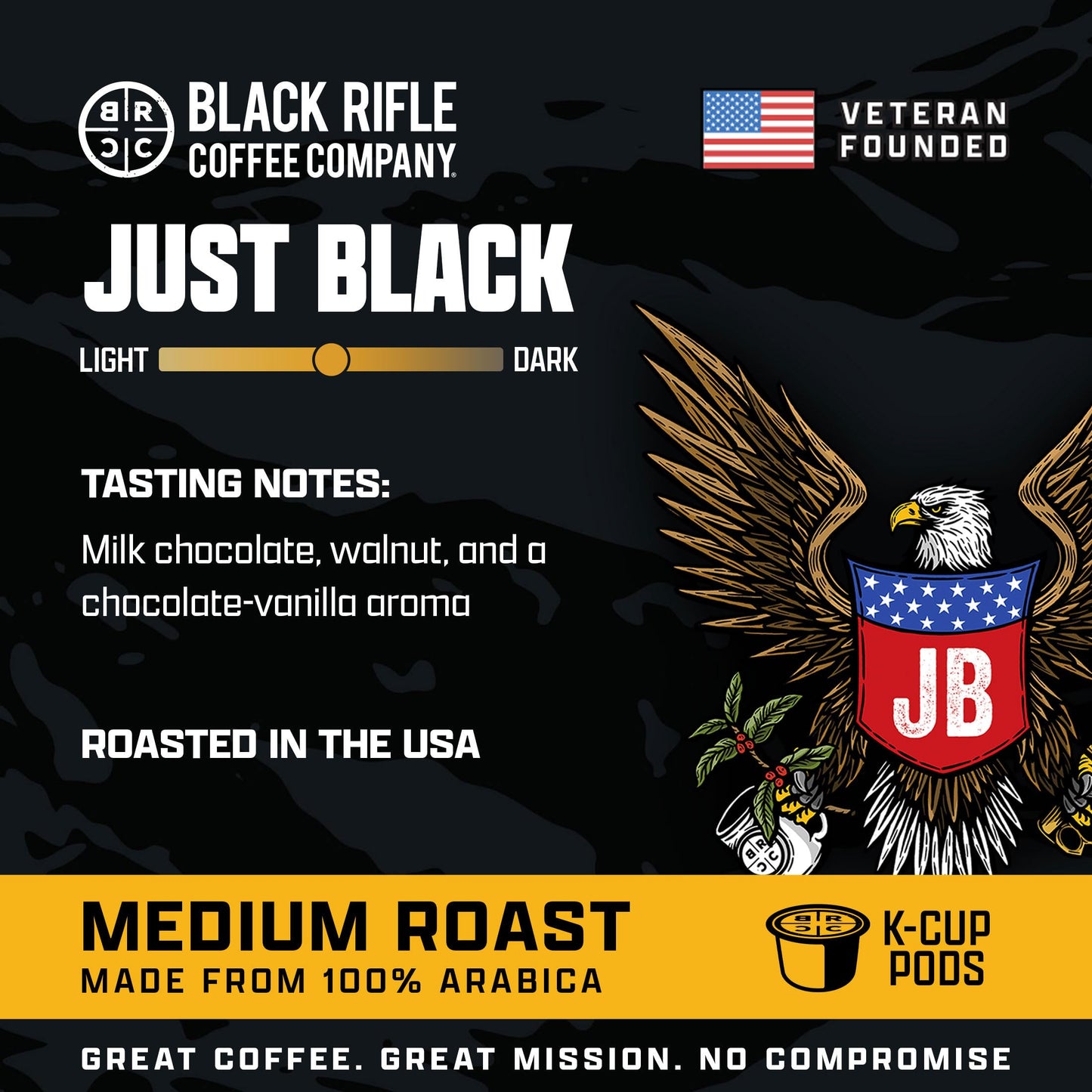 Black Rifle Coffee Company JB "Just Black" Coffee Rounds for Single Serve Brewing Machines (32 Ct)