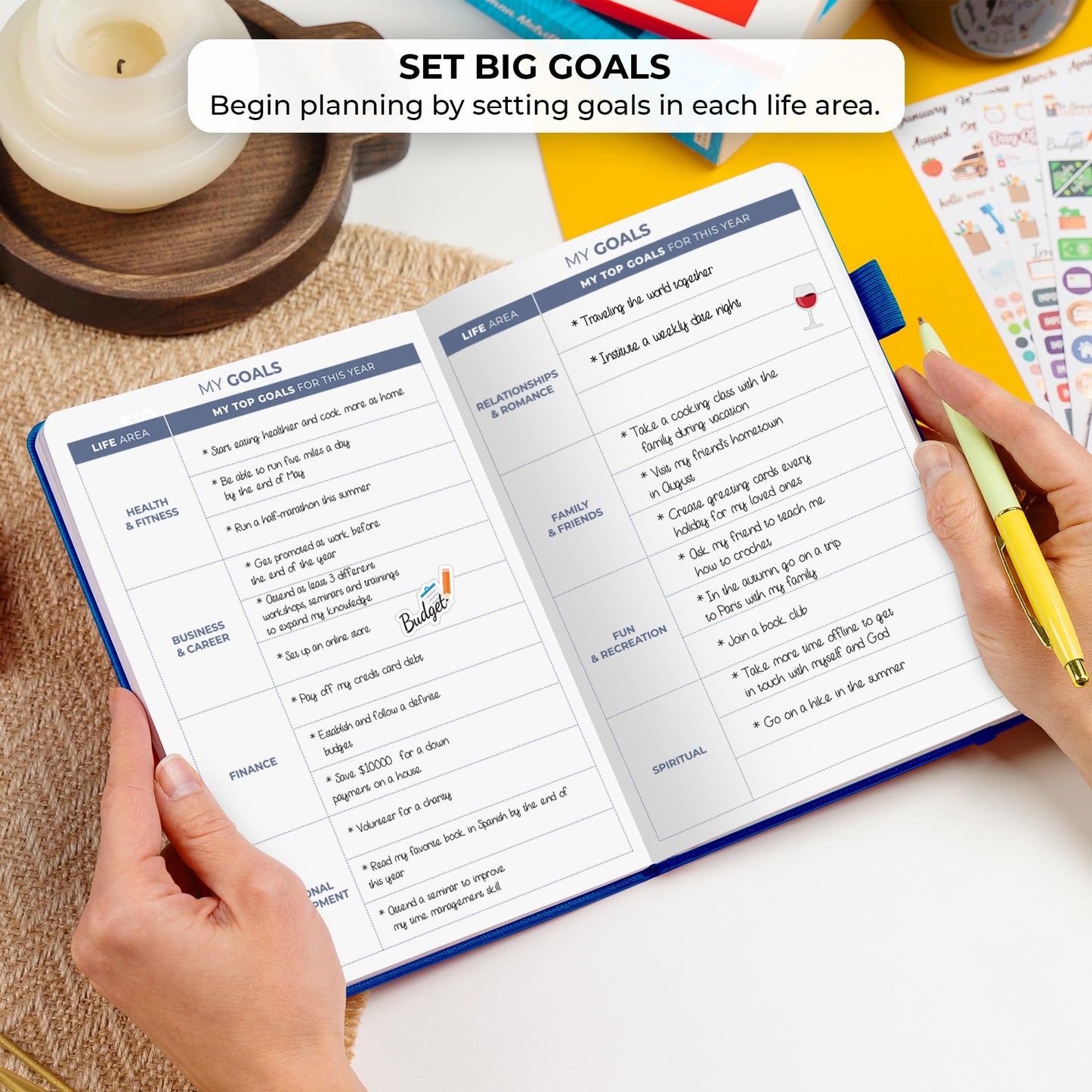 Clever Fox Planner 2nd Edition – Colorful Weekly & Monthly Goal Setting Planner, Habit Trackers, Time Management and Productivity Organizer, Gratitude Journal, Undated, A5, Lasts 1 Year – Mystic Blue