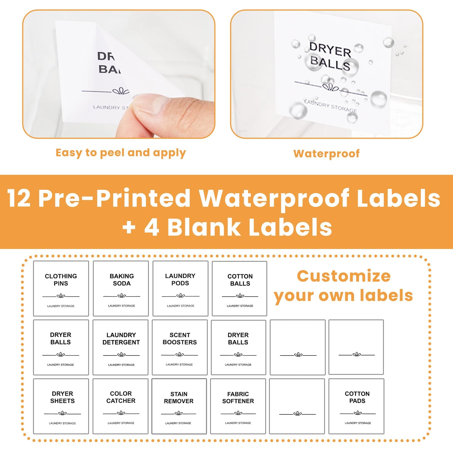 4 Pack Laundry Pods Container & Dryer Sheet Holder - Clear Plastic Laundry Room Organization Storage Containers with Lids, Scoops & Labels for Detergent Pods, Powder, Scent Boosters, Beads