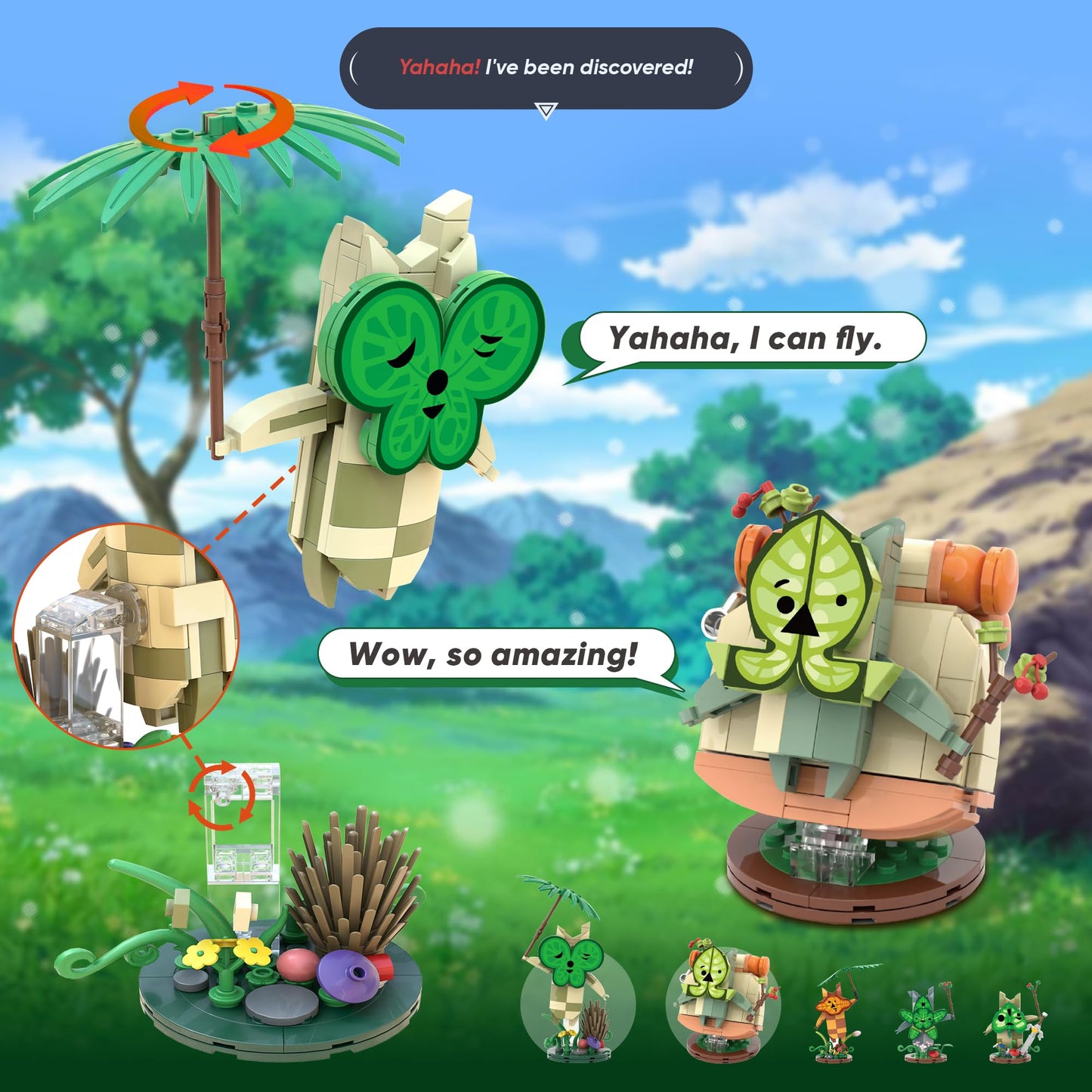 Koroks Building Set, 5 Characters Building Block Sets for Game Fans, Cute Game Merch Action Figures, Great Toys Gifts for Fans Kids Adults