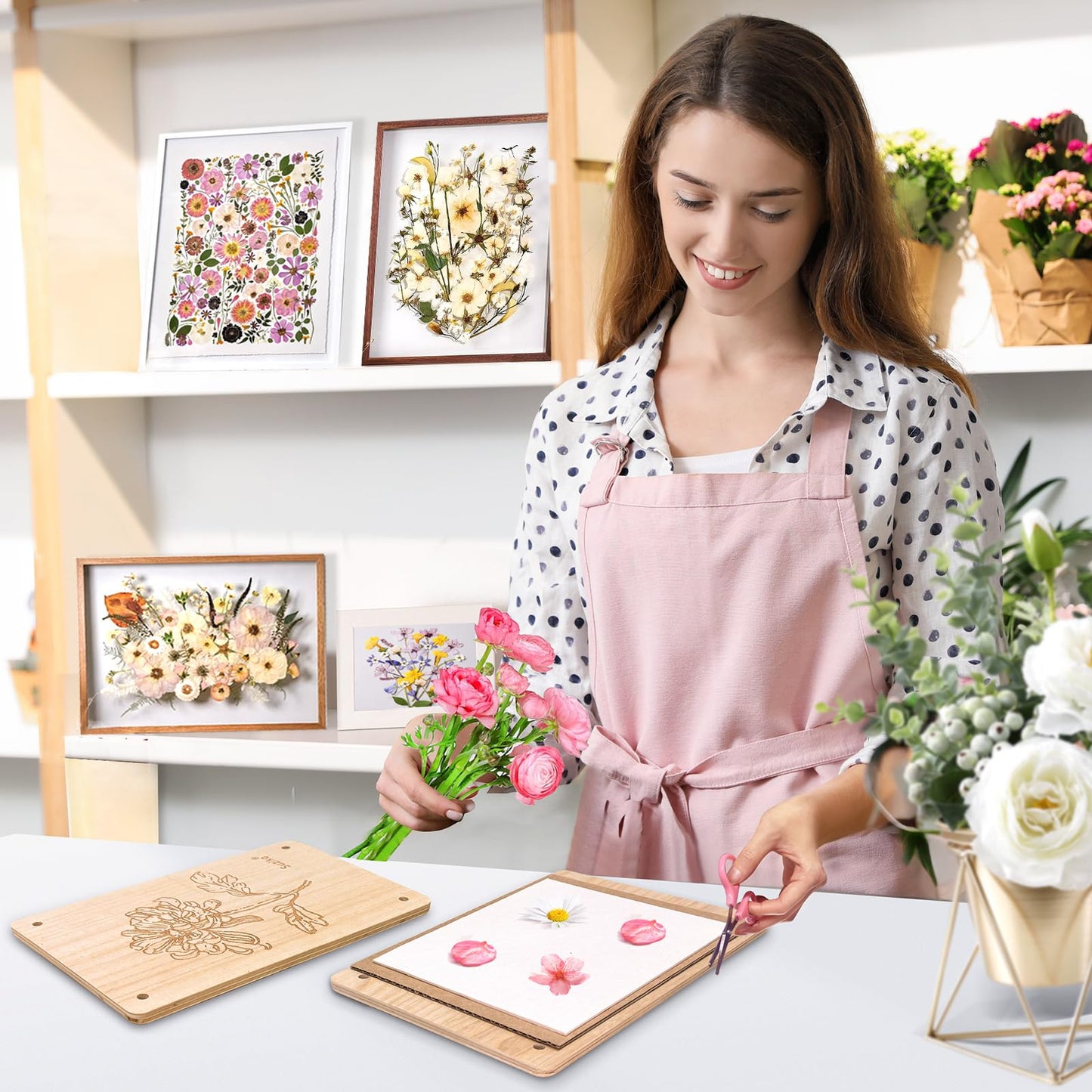 Suziko Large Flower Press Kit for Adults& Kids Flower &Plant Preservation Kit Measures 10.8" x 6.9" Suziko Leaves Press & Flower Press is a Great Gift for Lovers