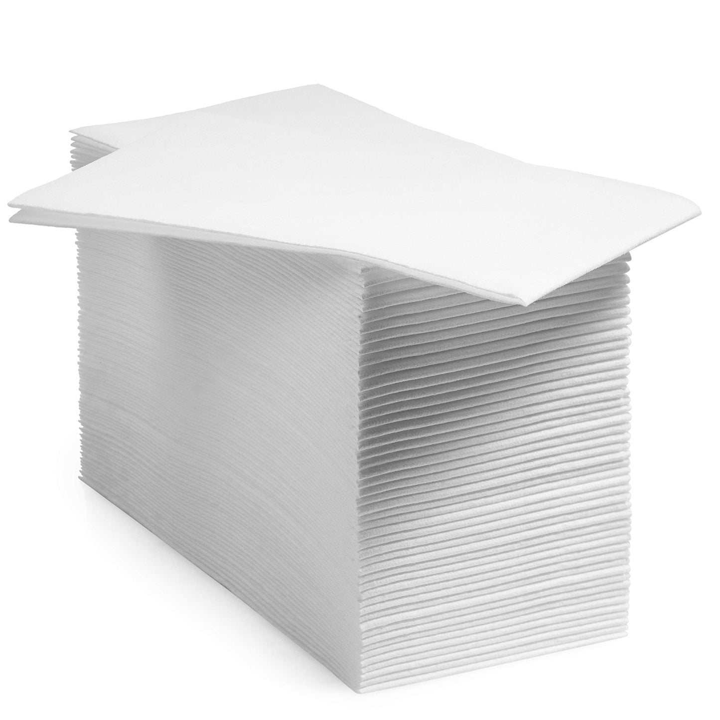 300-Pack BloominGoods Disposable Bathroom Napkins | Single-Use Classic Lite Linen-Feel Guest Towels, Made in USA | Cloth-Like Hand Towels, White, 12" x 17"