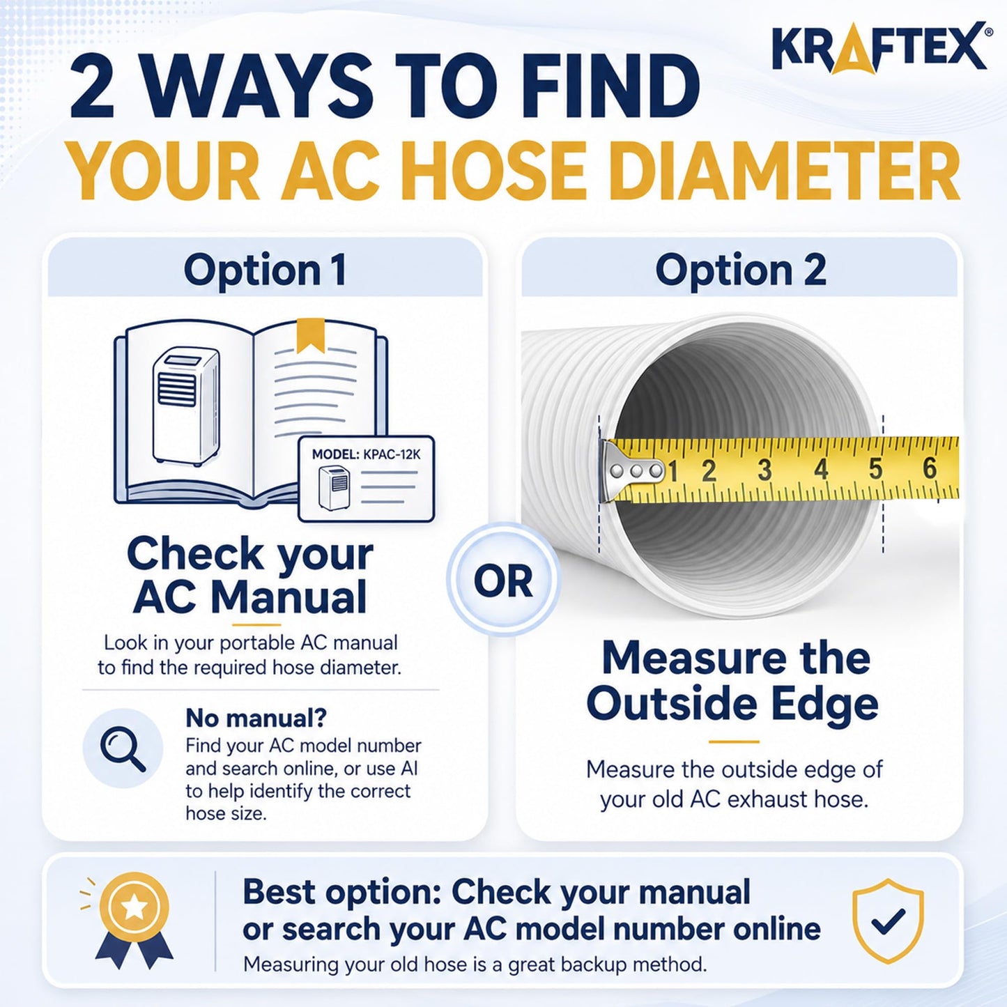 Portable Air Conditioner Hose - AC Hose with 5" Diameter, Clockwise Thread & Length up to 80" - Exhaust Hose for Portable Air Conditioner Vent Compatible with Delonghi & LG Air Conditioner Parts