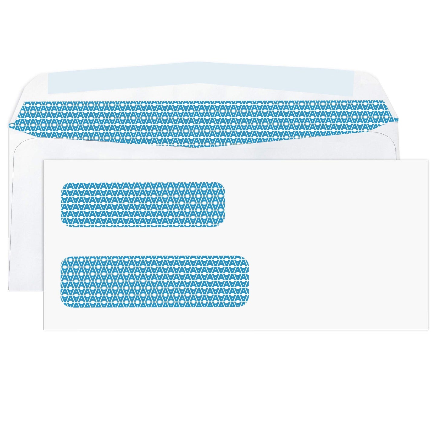 Aimoh 500#10 Double Window Security Business Mailing Envelopes - for Invoices, Statements and Legal Documents - GUMMED Closure, Security Tinted - Size 4-1/8 x 9-1/2 - White - 24 LB - 500 Count (30101)