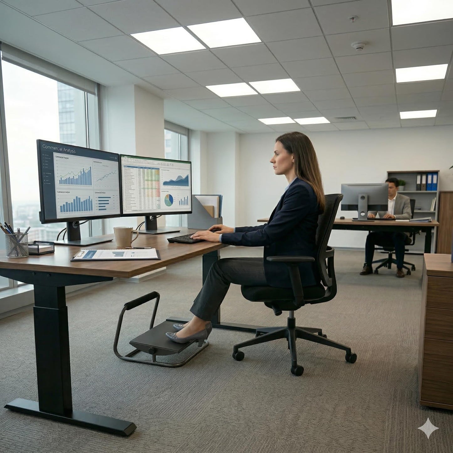 Livearty Adjustable Ergonomic Footrest Under Desk - Metal Frame, Vinyl Cover, Compact, 14 cm / 16 cm, Noir, Office/Home Use