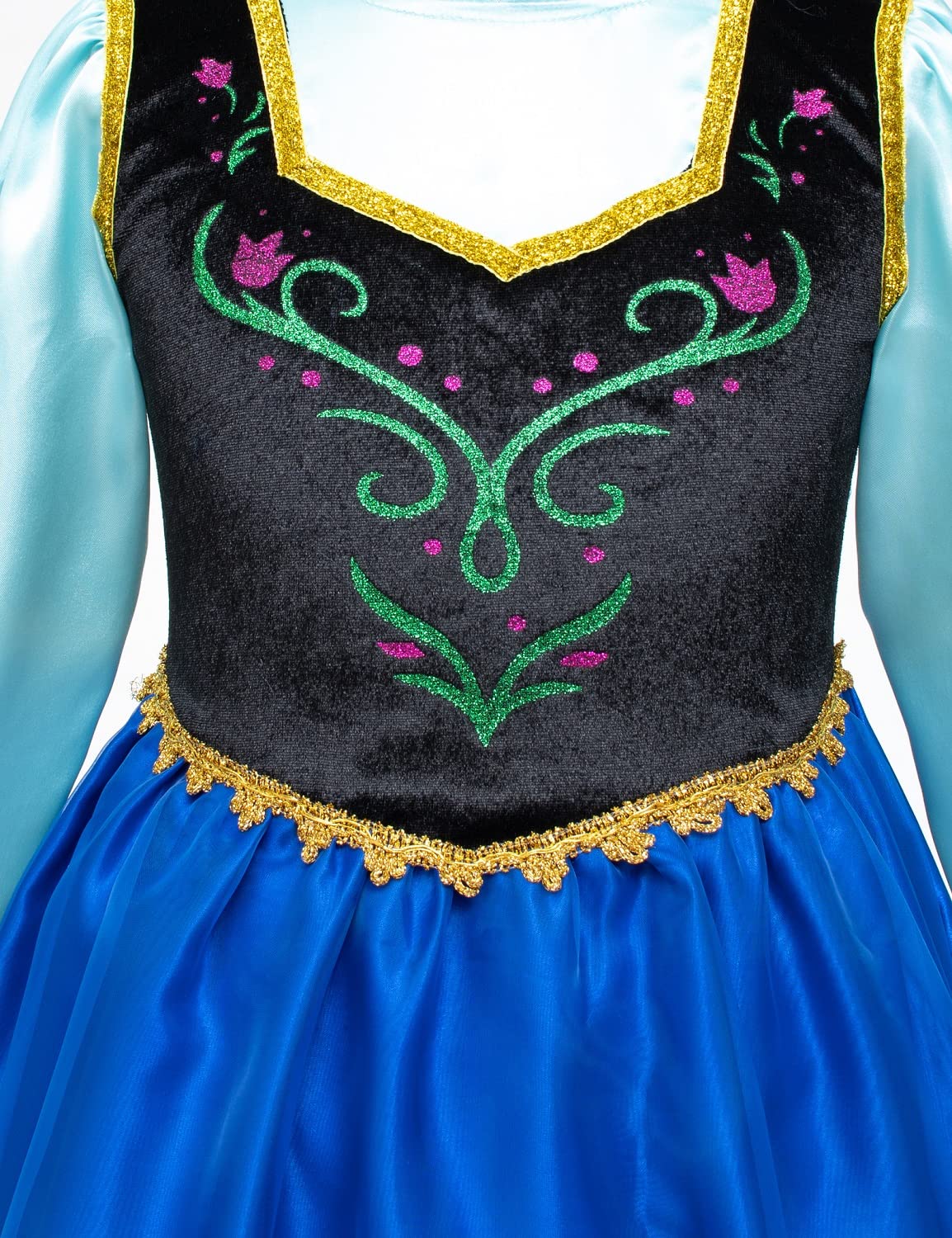 Princess Costumes Birthday Party Dress Up for Little Girls/Long Sleeve with Cape and Accessories 6-7 Years
