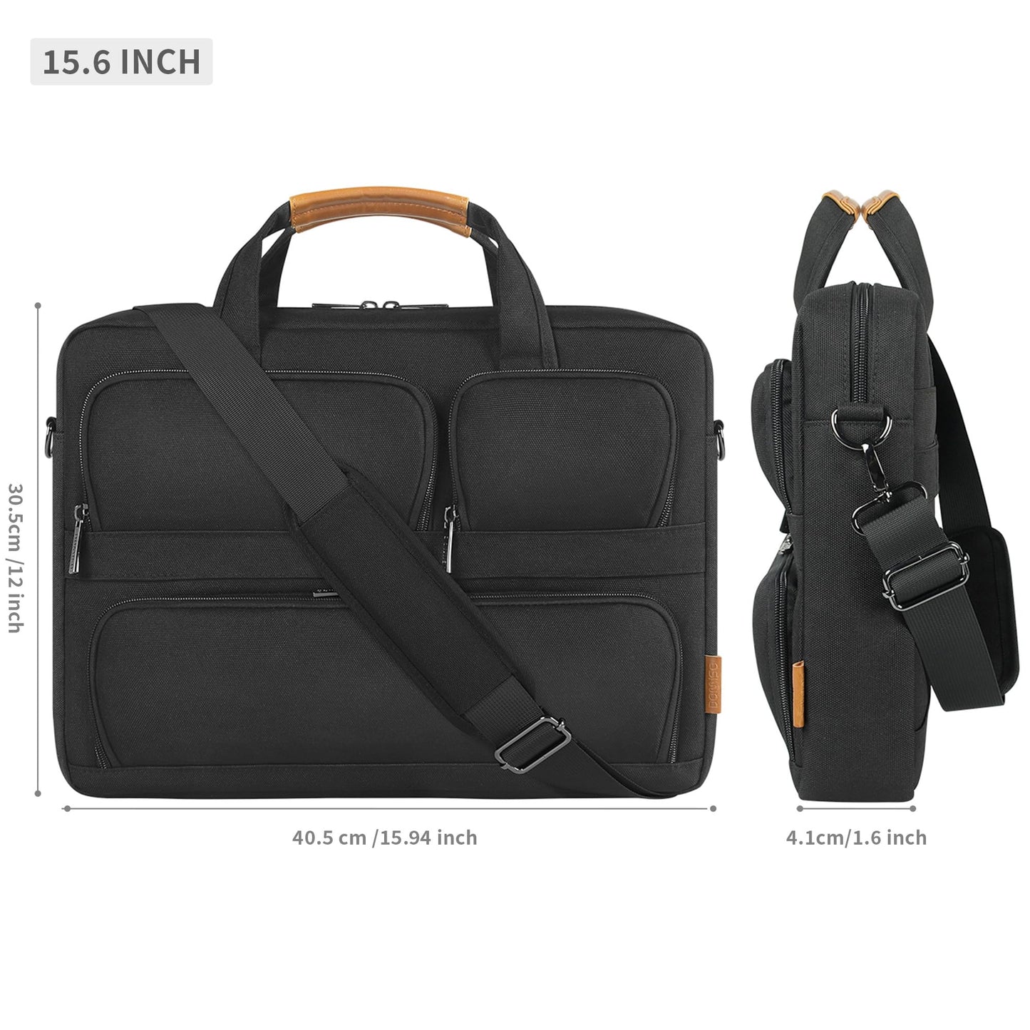 DOMISO 17-17.3 Inch Laptop Bag Business Briefcase Messenger Shoulder Bag Compatible with 17" Laptops/17.3" HP Pavilion/MSI GS73VR Stealth Pro/Dell/Acer/Asus,Black