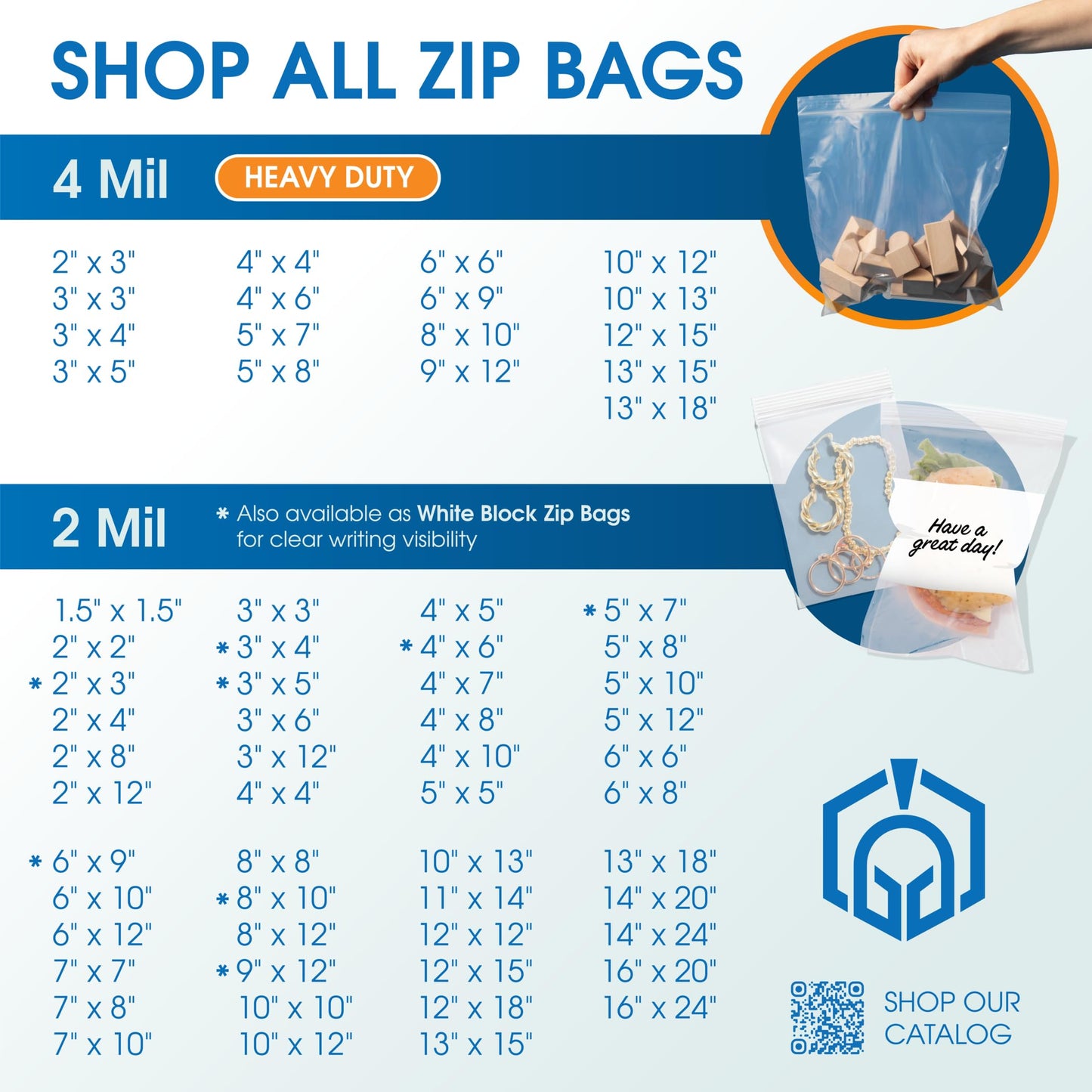Spartan Industrial - 6” X 9” (1000 Count) Thick Durable Quart Clear Reclosable Zip Plastic Poly Bags with Resealable Lock Seal Zipper - 4 Mil