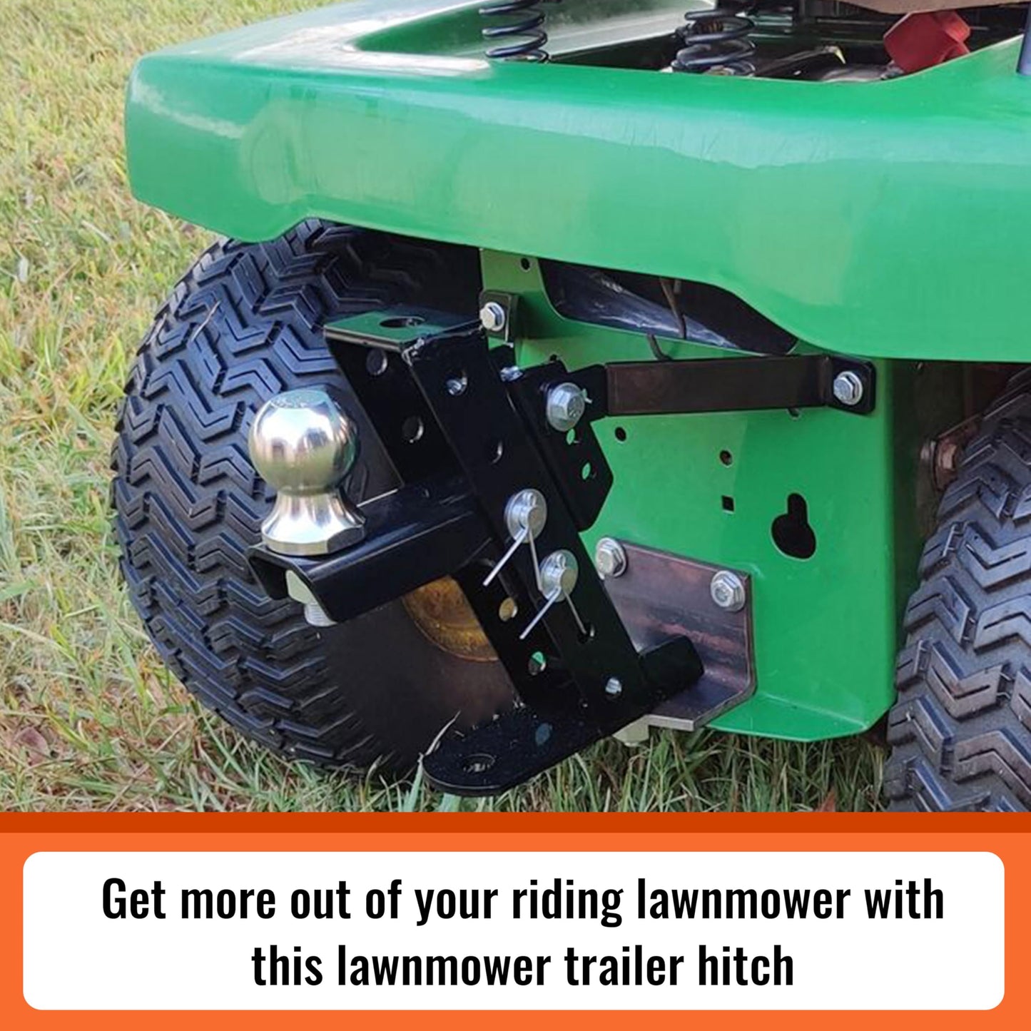 ECOTRIC Heavy Duty Adjustable Lawn Mower Trailer Towing Hitch, Garden Tractor Hitch Steel Compatible with John Deere Cub Cadet Craftsman