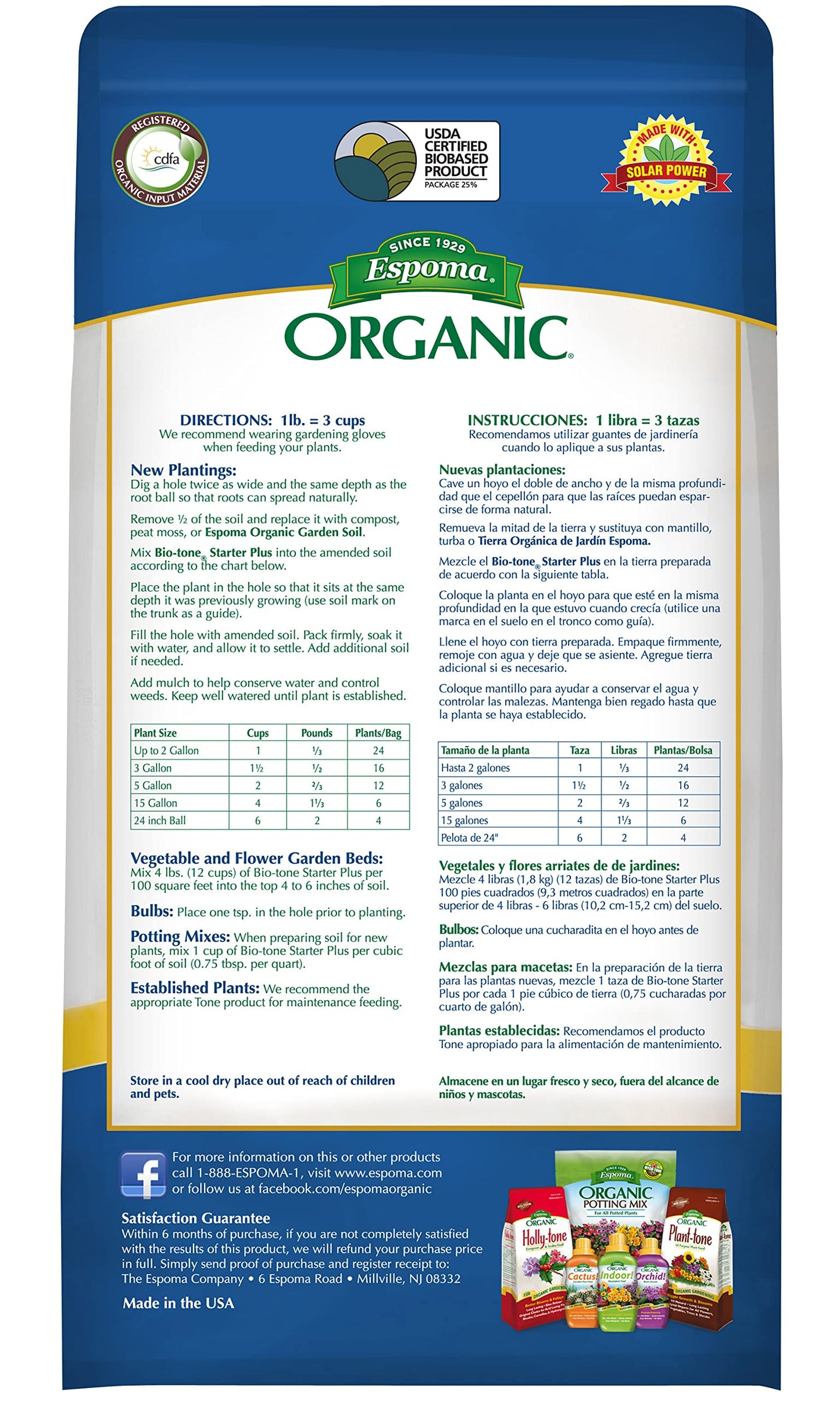 Espoma BTSP4 4 Lbs Bio-Tone Starter Plus 4-3-3 Fertilizer
