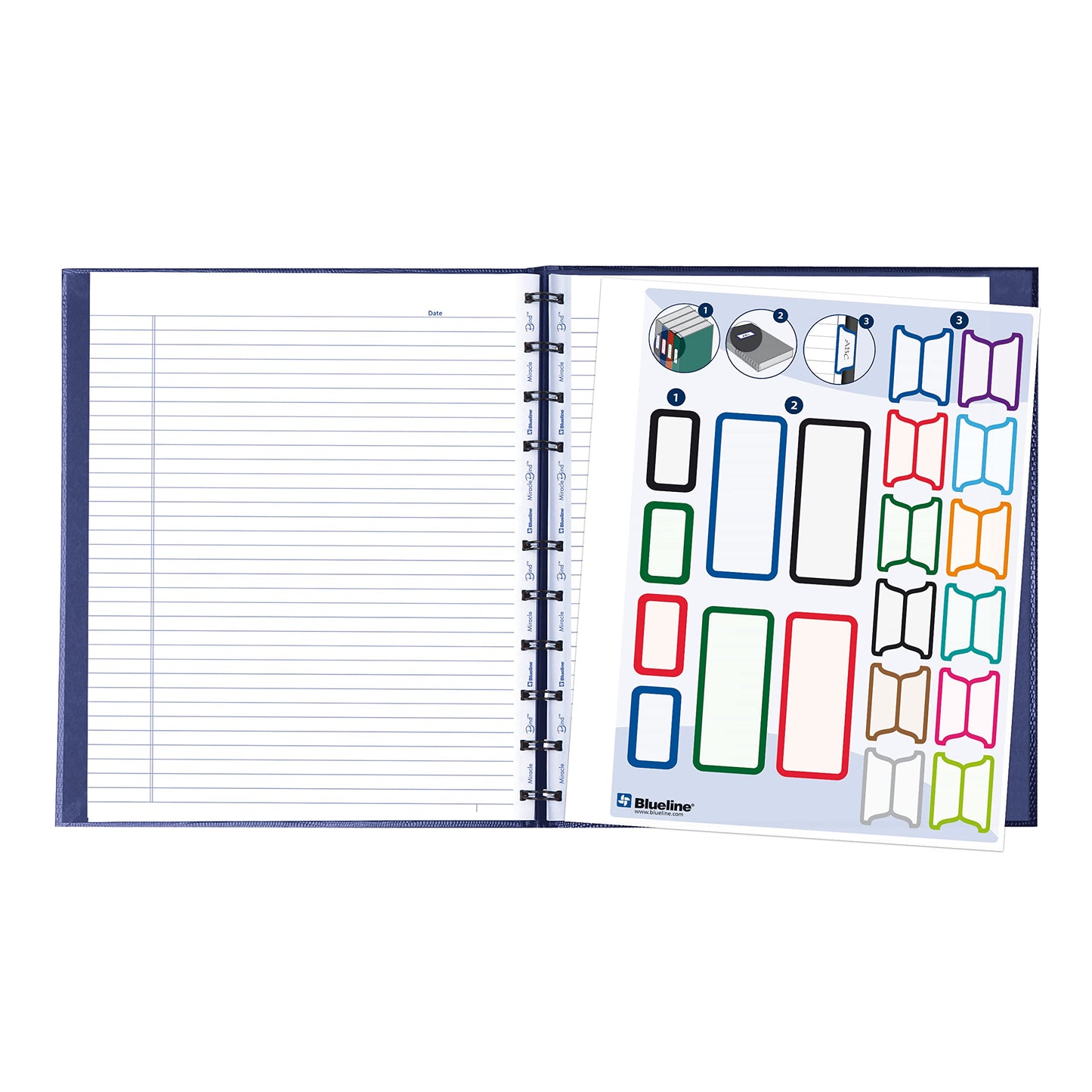 Blueline MiracleBind™ Notebook, Lizard-Like Hard Cover, 11" x 9-1/16", 150 Pages, Indigo Blue (AF11150.82)
