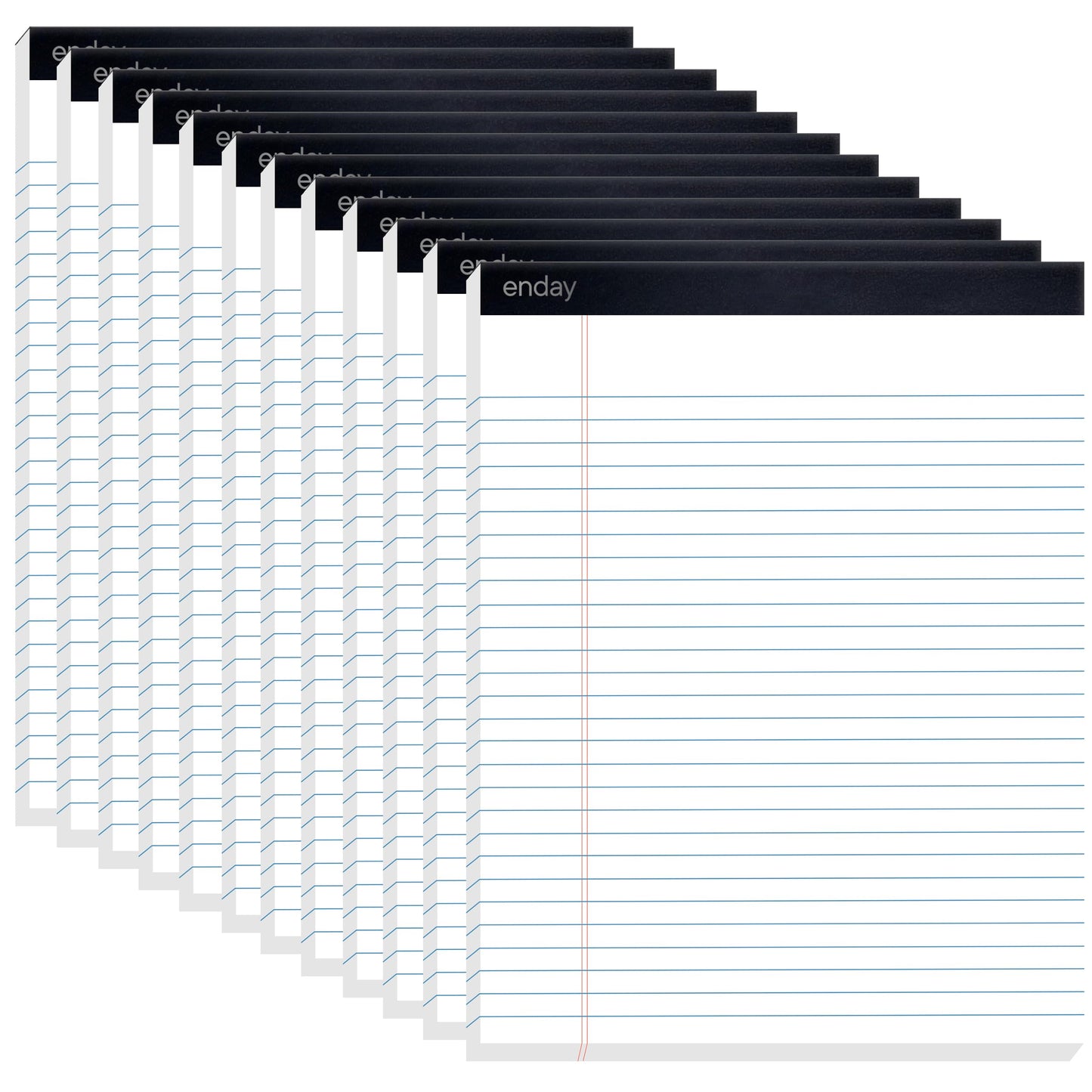 Enday Legal Pads 8.5 x 11 Inch, (12 Pack) 50 Sheets per Notepad, Note Pads, Legal Ruled Writing Pad with Perforated Pages, White Paper Legal Pad for Work and Note-Taking