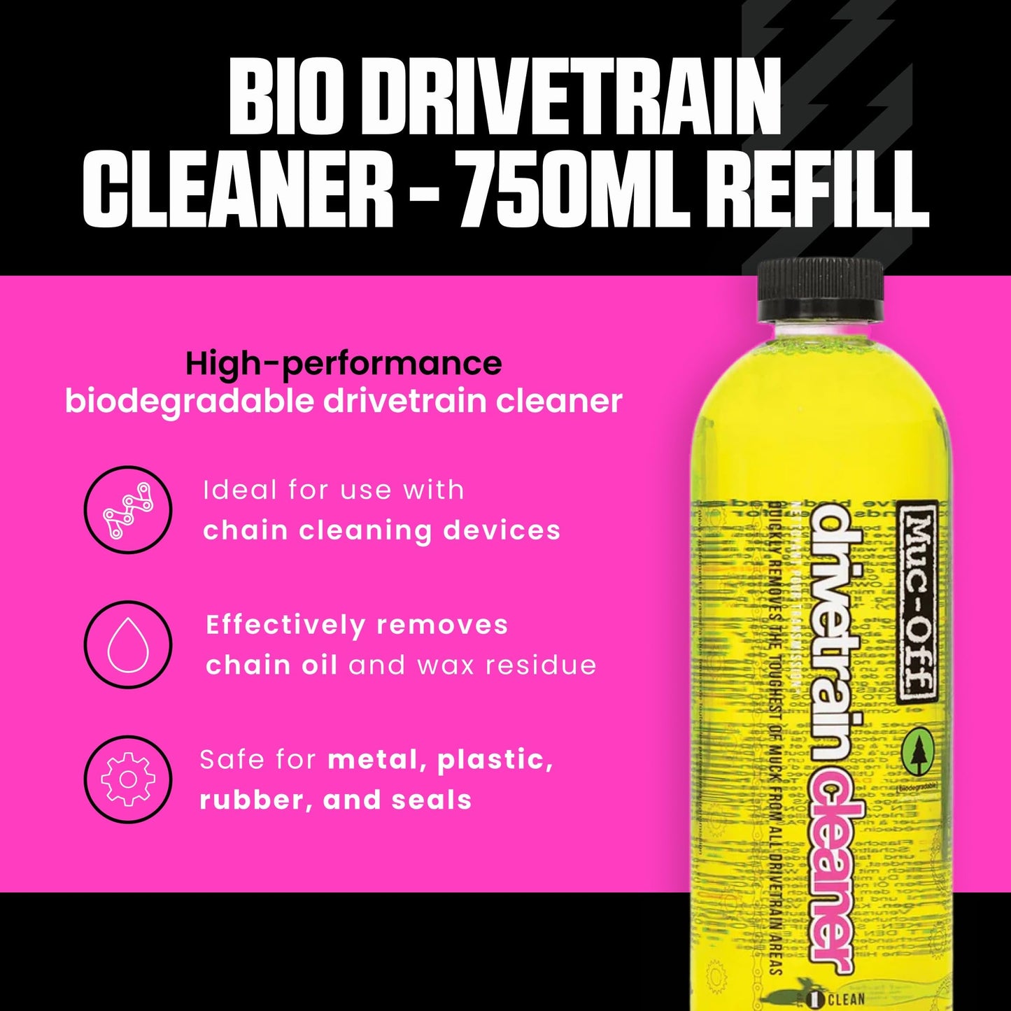 Biodegradable Bike Drivetrain Cleaner Refill 750ml