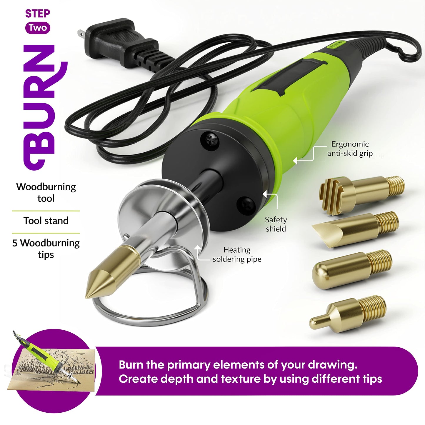 Beginners Wood Burning Kit - Cool Gifts - Craft Projects. Best Gift Idea. Teen Woodburning DIY Hobby Kits. Art Crafts Activities