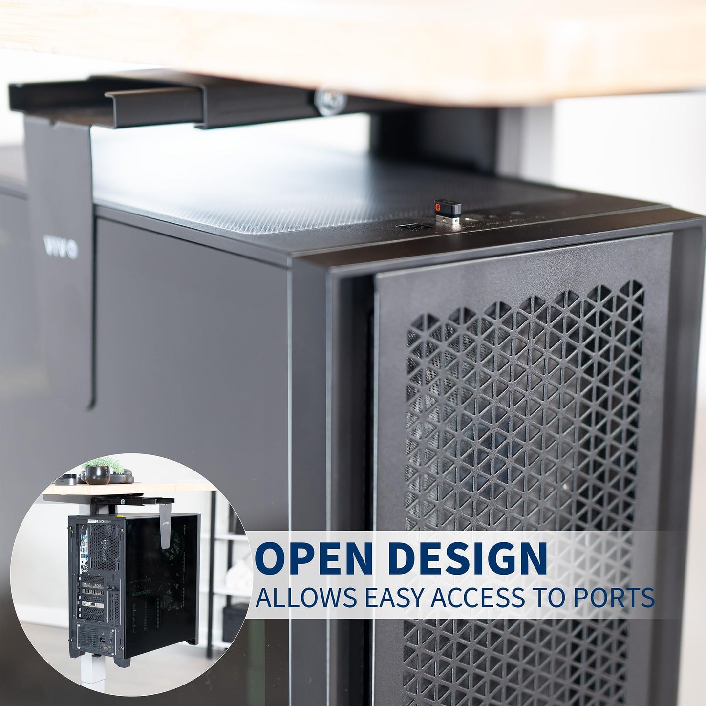 VIVO Large Under-Desk and Wall PC Mount, Computer Case Holder with 135° Swivel