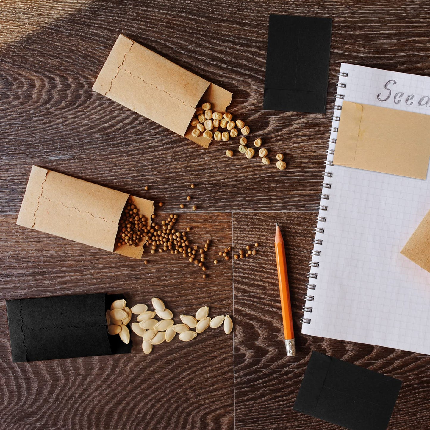 1000 Pack Small Seed Brown Envelopes 2.25 x 3.5 Inch Coin Envelopes for Cash Small Parts Business Card Gift Card Home Garden Office with Gummed Flap Kraft Paper