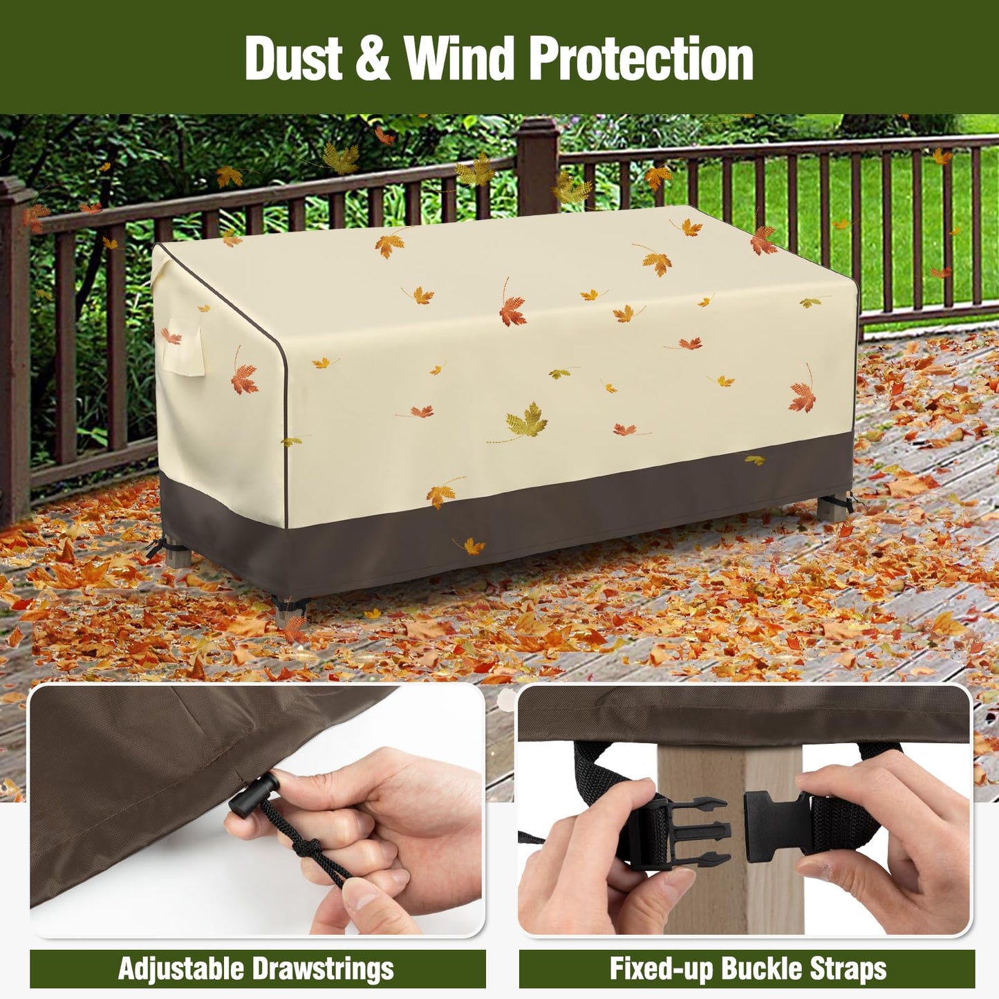 MR. COVER Outdoor Couch Covers Waterproof, Patio Furniture Covers for 3 Seat Sofa, Fits up to 80" W x 38" D x 35" H, Moisture-Proof & UV Protection, Brown & Khaki