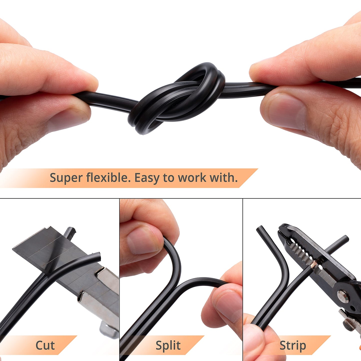 Wirefy 16/2 Low Voltage Landscape Lighting Copper Wire - 16-Gauge 2-Conductor 100 Feet | Low-Voltage Wire | Low Voltage Wiring | Low Voltage Wire 16/2 | Landscape Wire 16 2