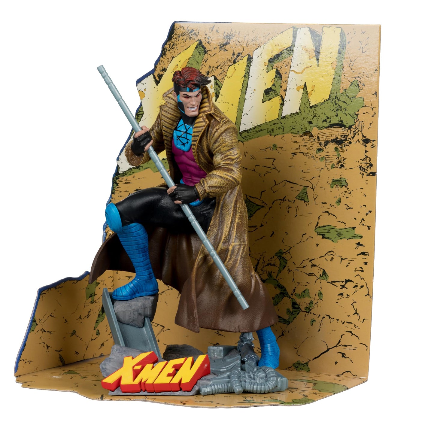 Marvel - 1:10th Scale Gambit Collectible with Scene (X-Men #1) - McFarlane Toys