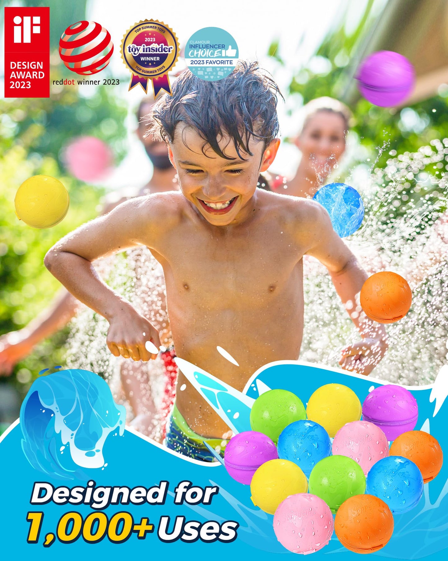 Reusable Water Bomb Balloons, Silicone Water Splash Ball with Mesh Bag, Quick Self-Sealing Water Bomb for Kids Adults Outdoor Activities Water Games Toy Outside Summer Fun Party Supplies (18 pack)