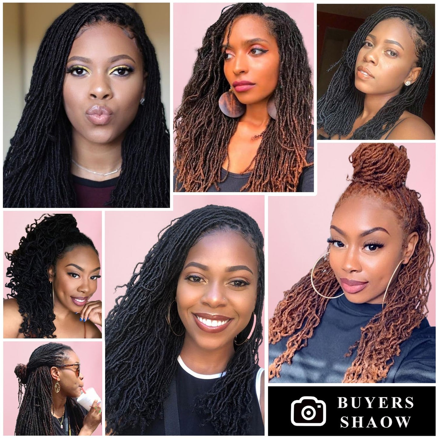 GUOHUI Micro Faux Locs Crochet Hair, 36 Inch 5 Packs Color Natural Black DIY Braids Straight Styles (36",1B)