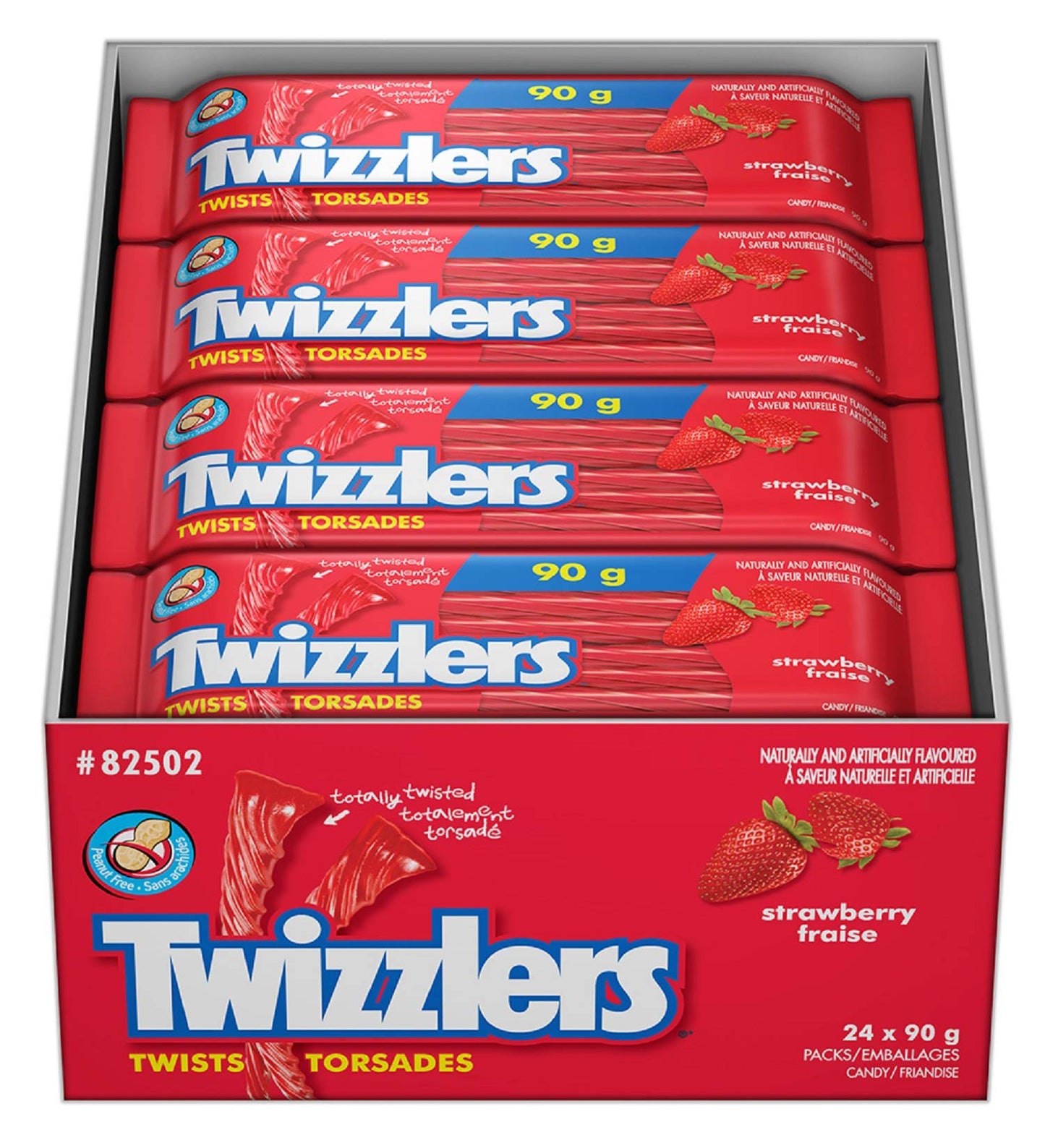 TWIZZLERS Licorice Candy, Strawberry, Valentines Candy, Bulk Candy, Bulk Candy to Share, 24 Count