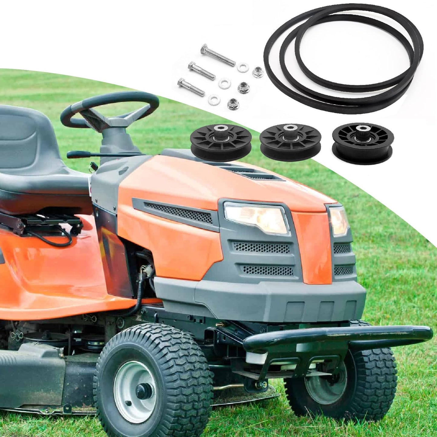 Anxingo 2 Pack 194326 194327 Idler Pulley with Pulley Belt Replacement for Craftsman 532194326 532194327, Replacement for Husqvarna yth22v46 yth20k46 lgt2654 yth2348 yth1542xp Ride Mowers