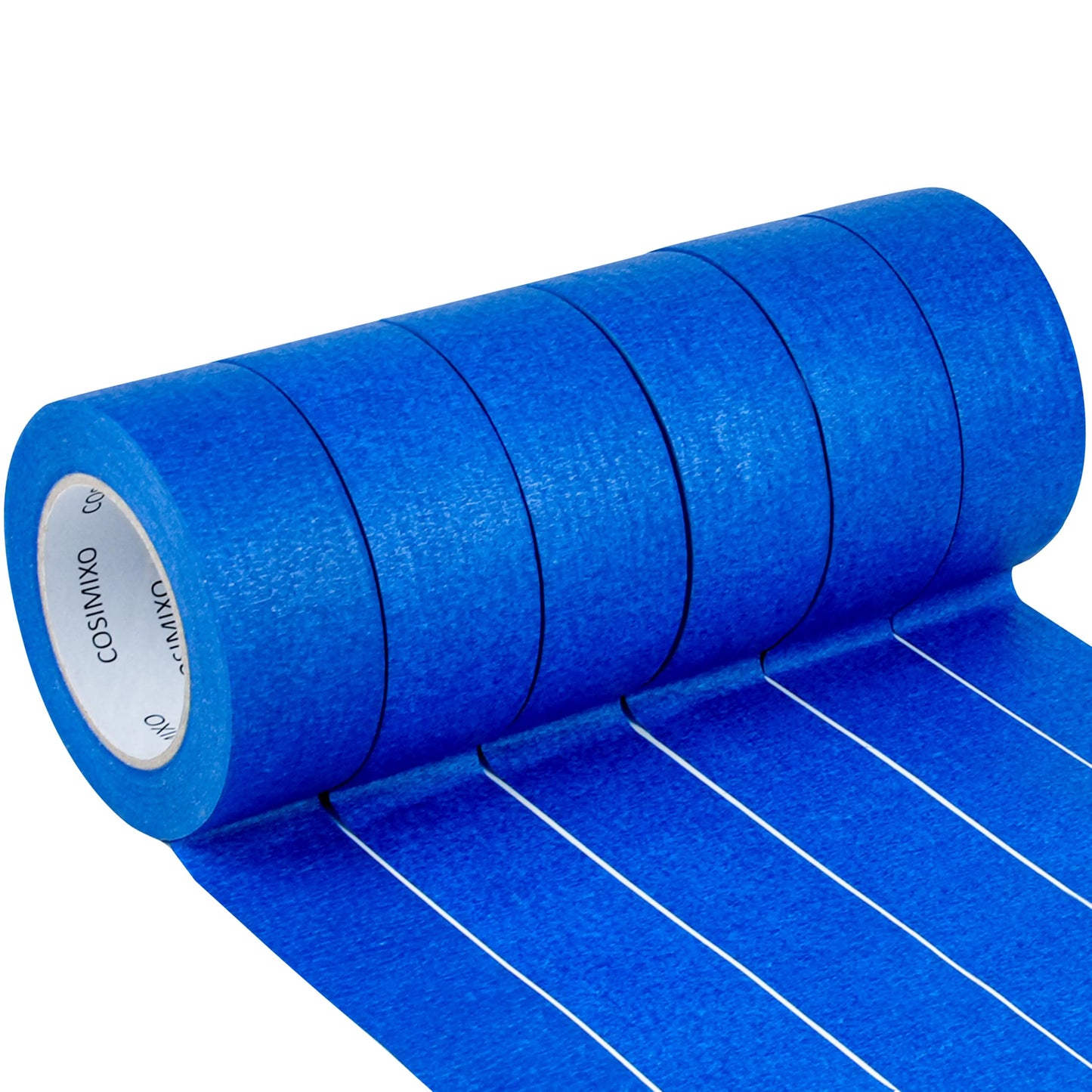 COSIMIXO Blue Painter's Tape 1.88 in x 60 Yds, 6 Rolls Pack – Professional Grade Masking Tape for Painting, Residue-Free Removal, Surface-Safe, Multi-Surface Use on Walls, Cars, Crafts & Labeling
