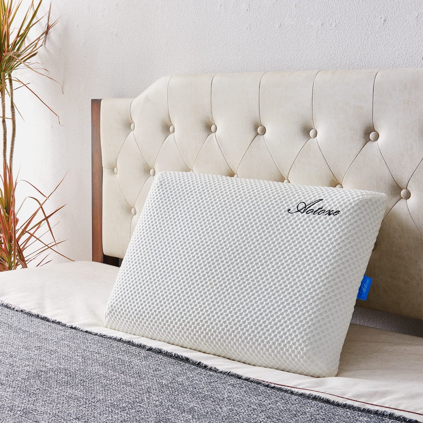 AOTOZE Thin Pillow for Sleeping | Thin Memory Foam Pillow | Flat Pillow for Sleeping Adult | Low Profile Pillow Stomach Sleeper Pillow | Oreiller Mousse Memoire Mince Oreiller Plat 60x40x6cm