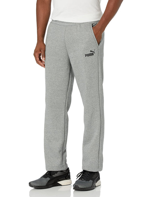 PUMA Men's Essentials Fleece Sweatpants (Available in Big & Tall), Medium Gray Heather Open Leg Ah21, Large
