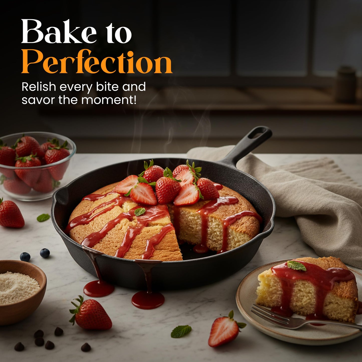 KICHLY Pre-Seasoned Cast Iron Skillet Set 3 Piece, 6 Inch, 8 Inch and 10 Inch Cast Iron Pan Cookware Set, Oven Safe Multi0-Cooker Skillet Cast Iron Frying Pan 3 Piece Set (Black)