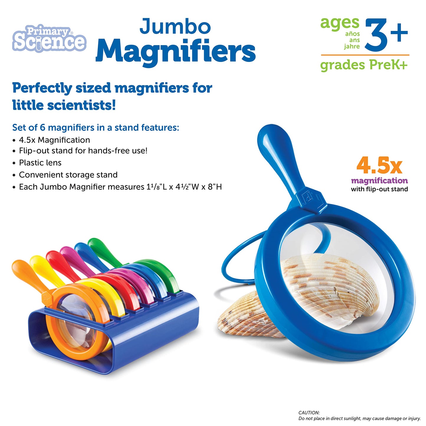 Learning Resources LER2884 Primary Science Jumbo Magnifiers
