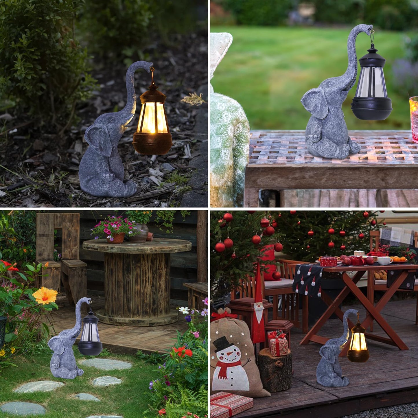 Attivolife Lucky Elephant Solar Light for Garden Decor, Outdoor Statue Waterproof Resin Figurines Lamp, Art Patio Lawn Easter Balcon Yard Ornament - Gifts for Women Mom Grandma Mother's Day Birthday