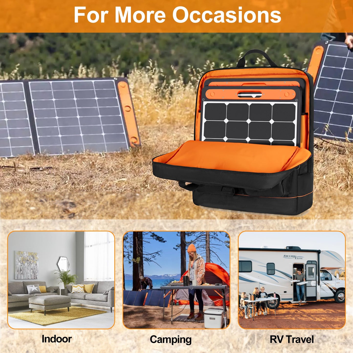 HODRANT Solar Panel Storage Bag with Bright Lining, Travel Solar Panel Carrying Case Compatible with Jackery SolarSaga 100W 100X 200W, Padded Carrier Organizer Compatible with Renogy 100W