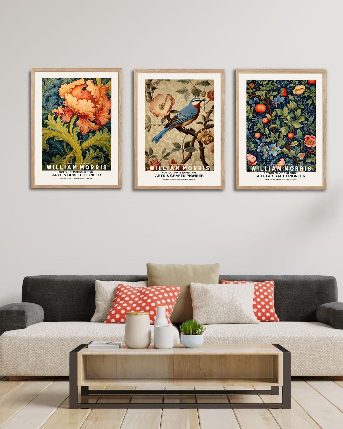 UPWOIGH 12x16 Beige Oak Wood Picture Frame Set of 3,Display Pictures 8.5x11 with Mat or 12x16 Without Mat,Minimalist 12x16in Poster Frames 3 Pack, Natural Solid Wooden Frame for Wall Art Photo Prints