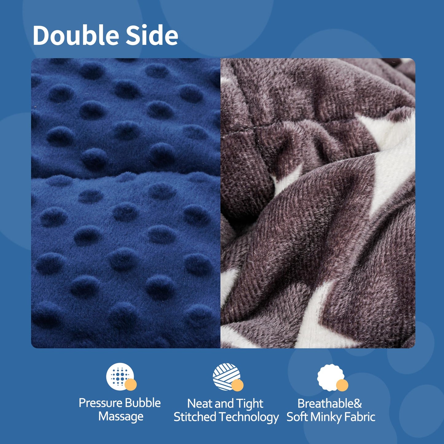 LaSyL Weighted Blanket for Pets | Thunder Blanket for Dogs Anxiety | Premium Soft Minky | Relaxation & Calming & Anti Anxiety | Blue Grey Star, Washable Large 102 x 120 cm