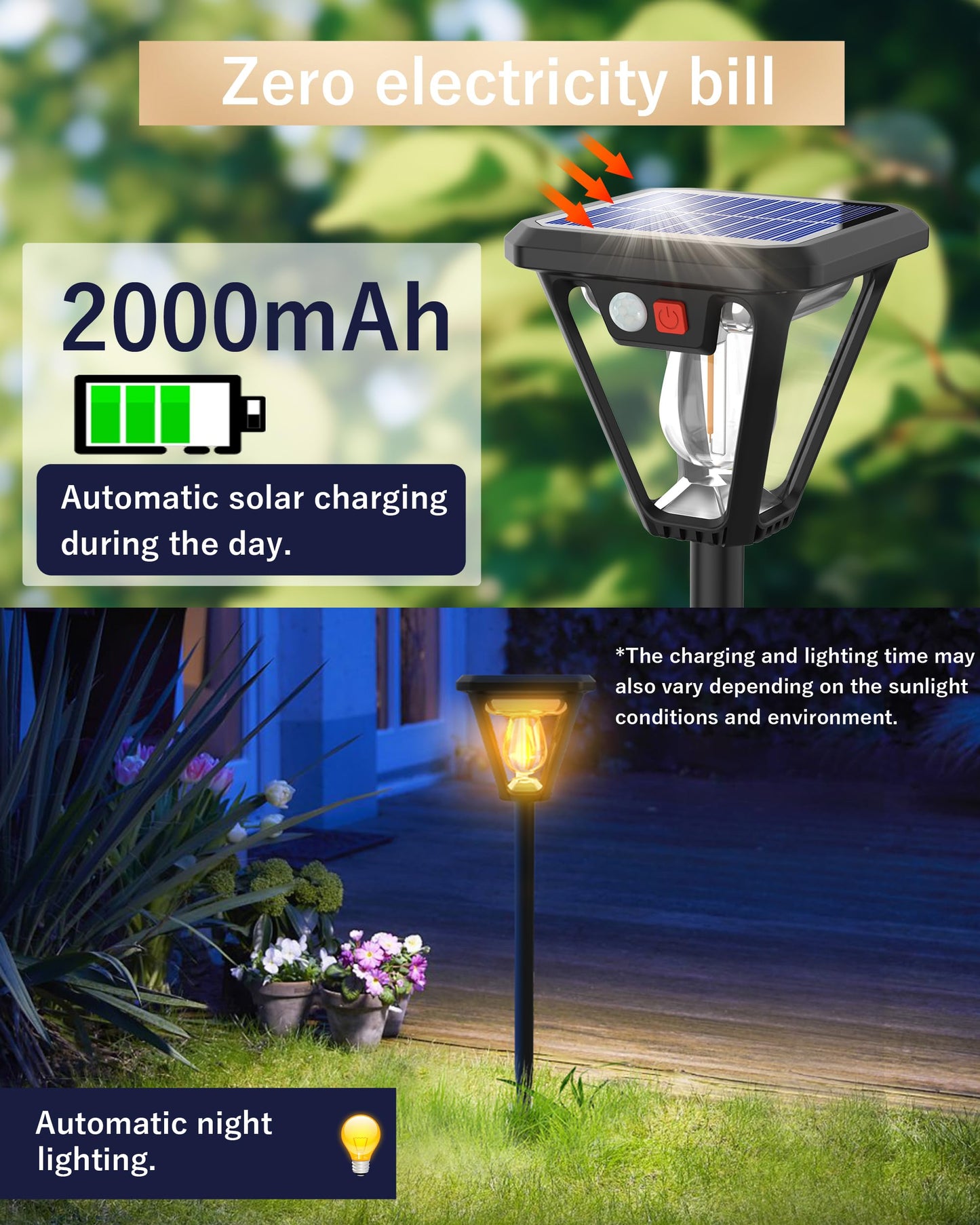 Solar Lights Outdoor Waterproof 4Pack with Motion Sensor，Solar Pathway Lights Decorative Solar Garden Lights Landscape Lighting for Yard, Walkway, Driveway