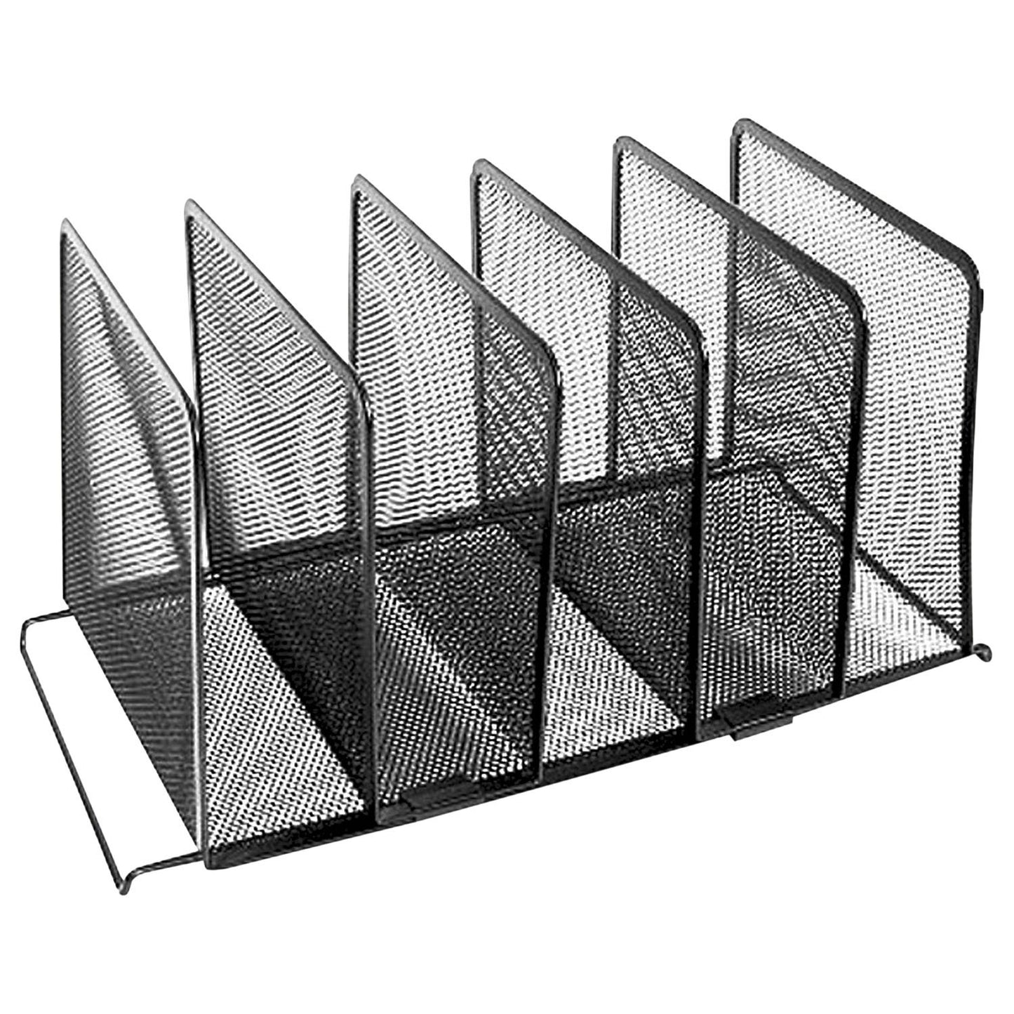 Winnable Mesh Desk Organizer, Black – 5 Large Capacity Filing Slots, Durable Metal Mesh with Raised Wire Base, 14-3/4" x 8" x 7-1/2"