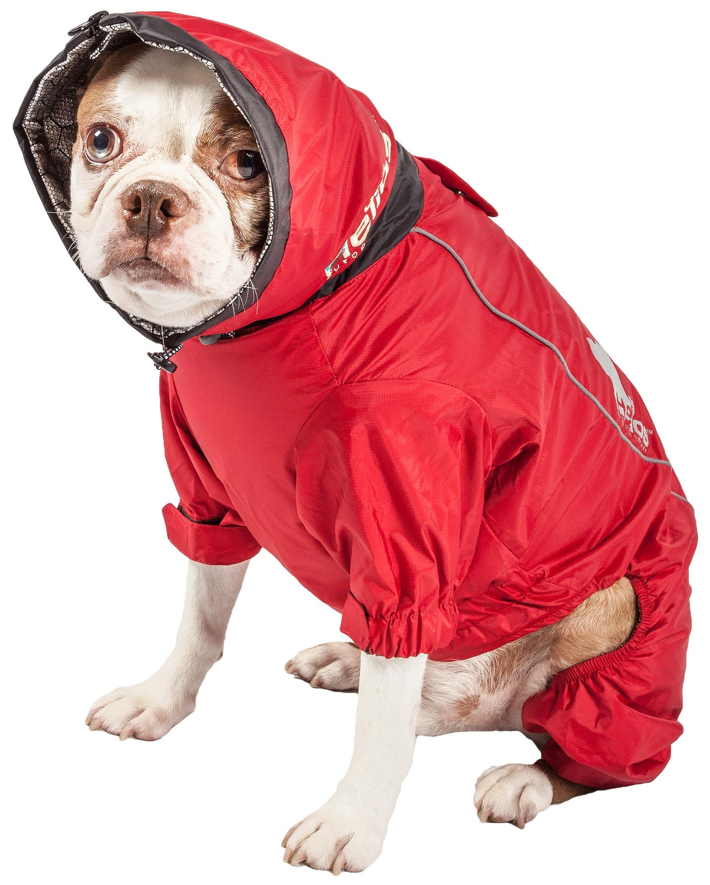 DOGHELIOS 'Weather-King' Windproof Waterproof and Insulated Adjustable Full Bodied Pet Dog Jacket Coat w/Heat Retention Technology, Large, Red