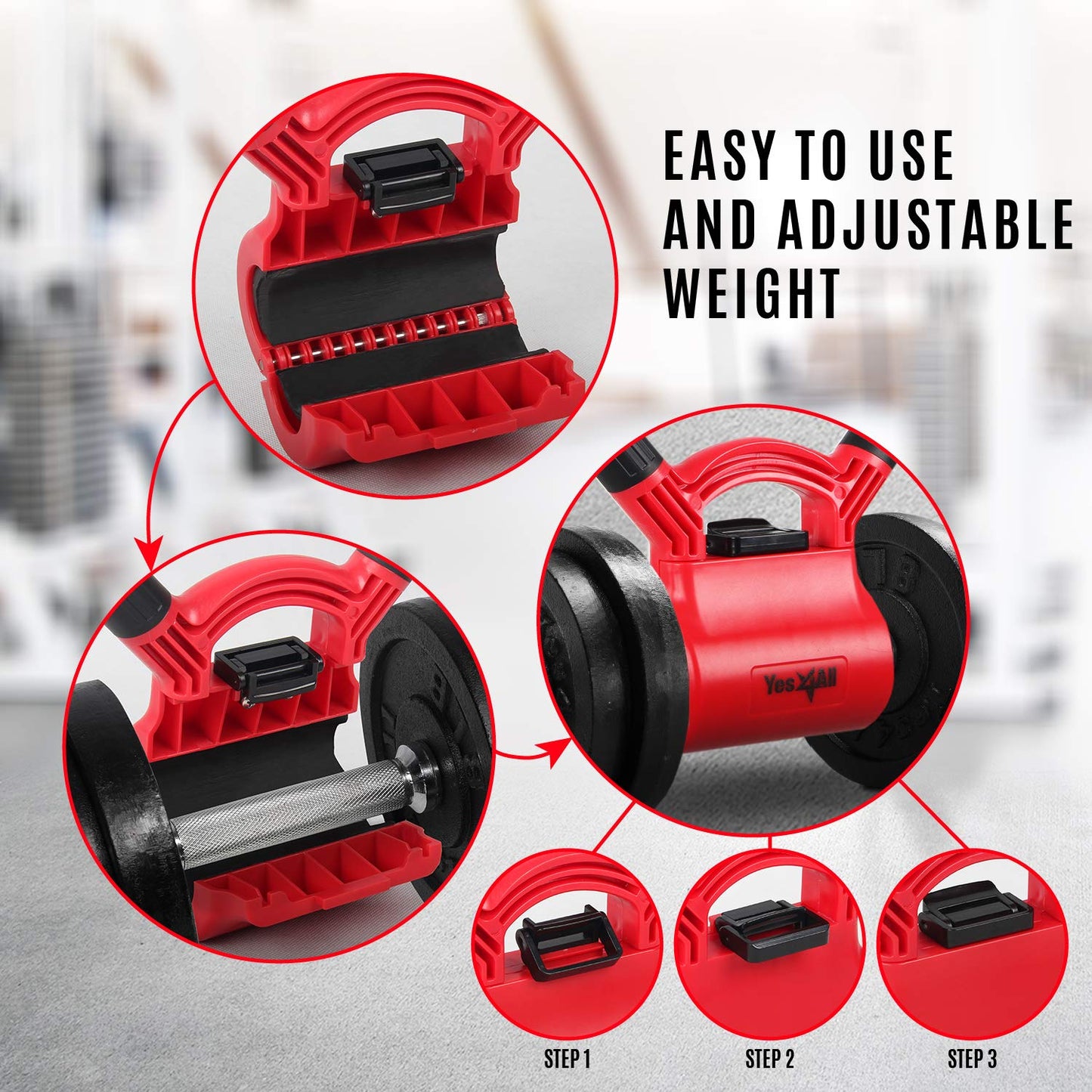 Yes4All Kettlebell Grip - Kettle Grip Version - Kettle Grip Handle to Convert Dumbbells into Kettlebells for Workouts