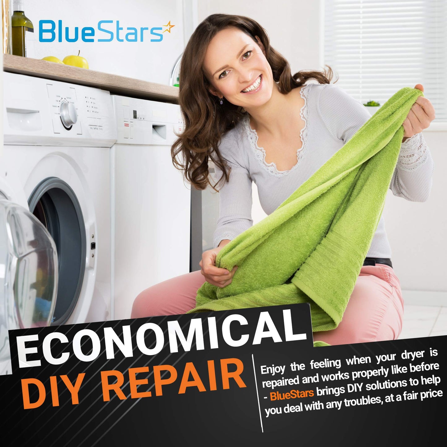 BlueStars Ultra Durable 4581EL2002C Dryer Drum Roller Assembly - Exact Fit for LG Kenmore Dryers - Replaces AP5688895 4581EL2002A 4581EL2002B 4581EL2002D PS8260240 - PACK OF 4