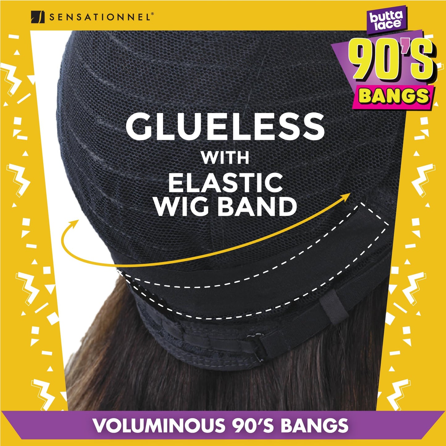 Sensationnel Butta 90sbangs lace wigs - butta lace 90s bangs unit 909 glueless wide deep part synthetic preplucked hairline HD lace - Butta 90s bangs unit 909 (1 JETBLACK)