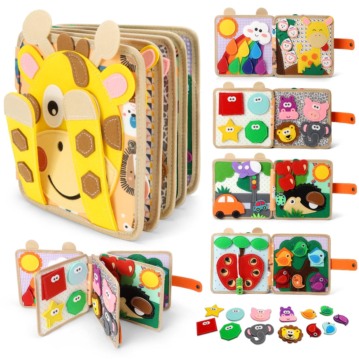 KETIEE Busy Board for Toddlers, Busy Book Baby Montessori Toys Sensory Toys Educational Airplane Car Activities Board for Kids Fine Motor Skills Learning Travel Toys Gifts for 1 2 3 4 Year Old